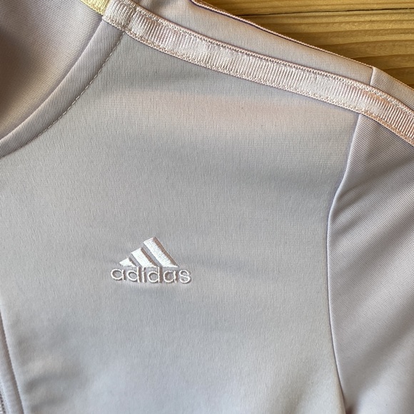 Girls Adidas track jacket. Pastel purple with rainbow stripes. - Picture 3 of 16